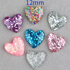 12MM  Love sequin resin snap button charms