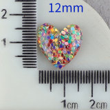 12MM  Love sequin resin snap button charms