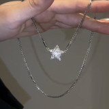 Full Diamond Magnetic Love Star Neckchain