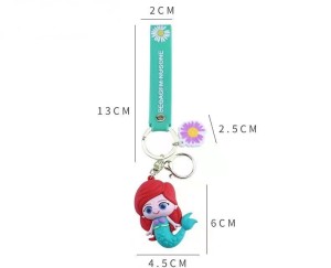 Cute cartoon Snow White handbag pendant, princess car keyring, mermaid keychain