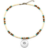 Coconut shell natural turquoise partition small summer beach necklace fit 20MM Snaps button jewelry wholesale