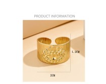 Wide relief magic eye opening stainless steel ring