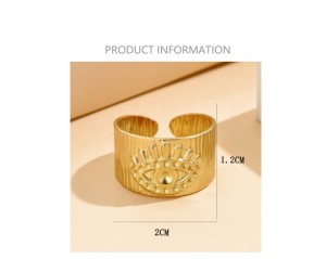 Wide relief magic eye opening stainless steel ring