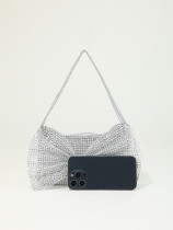 Sparkling rhinestone with diamond bow decoration, portable party and dinner bag