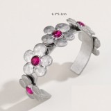 Flower opening alloy bracelet