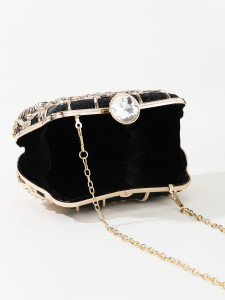 Hardware Flower Water Diamond Box Bag Mini Handheld Banquet and Dinner Bag