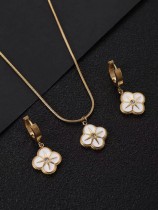 Stainless steel earring necklace set