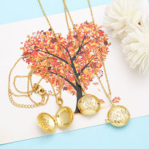 Love Mother's Day Gift MOM Photo Box Necklace Can Hold Photos Round Heart shaped Photo Box Pendant Necklace