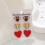 Irish Easter Easter Egg Earrings Cartoon Cute Mushroom Love Wooden Earrings Set