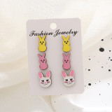 Irish Easter Easter Egg Earrings Cartoon Cute Mushroom Love Wooden Earrings Set
