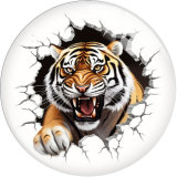 20MM tiger Print glass snap button charms