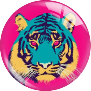 20MM tiger Print glass snap button charms