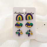 Irish Easter Easter Egg Earrings Cartoon Cute Mushroom Love Wooden Earrings Set