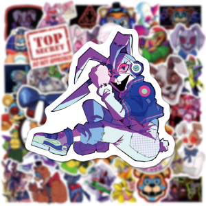 50 horror game FNAF security vulnerabilities graffiti stickers, luggage, skateboard, water cup waterproof stickers