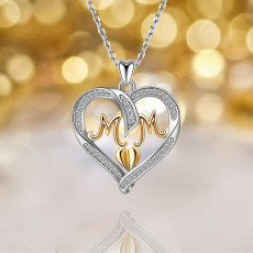 Love MOM Mother's Day Gift Pendant Necklace