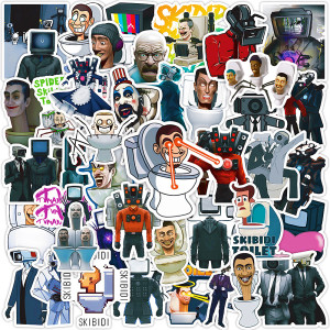 50 waterproof stickers for toilet and surveillance person skibidi toy game cartoon water cups