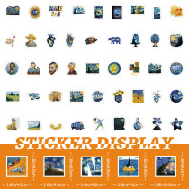 100 cartoon Van Gogh oil paintings, graffiti, children's stationery box, suitcase, scooter, meal card, waterproof sticker