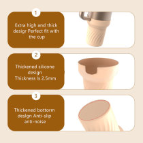 Reusable silicone cup cover with anti drop and anti scratch features suitable for Stanley Cup 40OZ