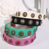 Diamond inlaid flower fabric headband hair accessories