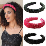 Crystal handmade beaded wide brimmed headband hair accessories