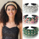 Retro Baroque Crystal Full Set Glass Diamond Pearl Sponge Hair Hoops and Accessories