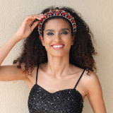 Inlaid rhinestone super sparkling sponge hair hoop hair accessories