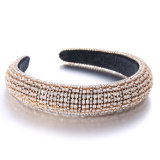 Super Sparkling Full Glass Diamond Baroque Sponge Hair Hoops and Accessories