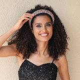 Super Sparkling Full Glass Diamond Baroque Sponge Hair Hoops and Accessories