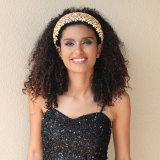 Retro Baroque Crystal Full Set Glass Diamond Pearl Sponge Hair Hoops and Accessories