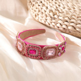 Brilliant geometric square crystal Baroque headband hair accessories