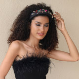 Baroque sponge inlaid colorful diamond starry velvet fabric hair accessories headwear