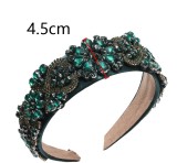 Water Diamond Flower Cross Baroque Wide Edge Headband Hair Ornament