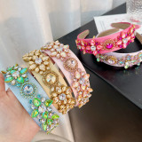 Retro Sponge Glass Diamond Super Flash Head Hoop Hair Ornament