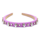 Alloy inlaid pearl flower sponge headband hair accessories