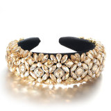 Retro Baroque Crystal Full Set Glass Diamond Pearl Sponge Hair Hoops and Accessories