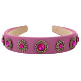 Diamond inlaid flower fabric headband hair accessories