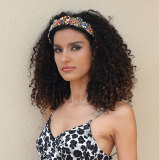 Water Diamond Flower Cross Baroque Wide Edge Headband Hair Ornament