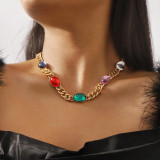 Colored resin turquoise necklace