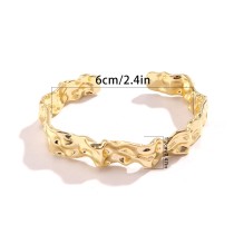 Metal Irregular Folded Open Bracelet
