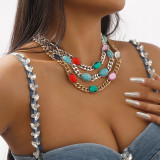 Colored resin turquoise necklace