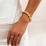 Metal Irregular Folded Open Bracelet