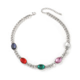 Colored resin turquoise necklace