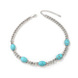 Colored resin turquoise necklace