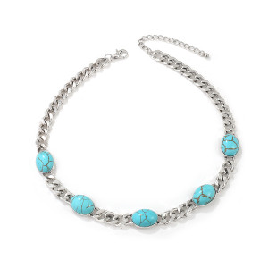 Colored resin turquoise necklace