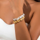 Metal Irregular Folded Open Bracelet