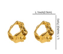 Stainless steel twisted irregular earrings