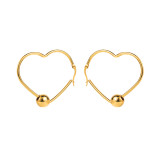Stainless steel Love Gold Ball Circle Earrings