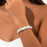 Metal Irregular Folded Open Bracelet