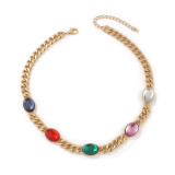 Colored resin turquoise necklace