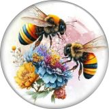 20MM animal Print glass snap button charms